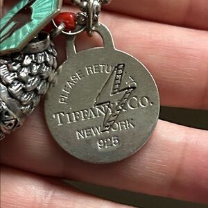 Tiffany & Co. Silver and Green Charm Bracelet